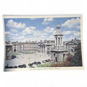 Vintage Irish Postcard Of Trinity College Dublin Front Square By Collin & Co. Lt